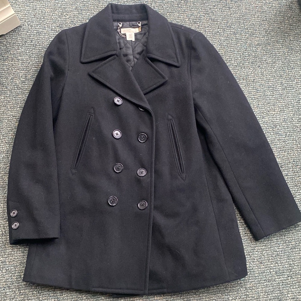 J. Crew Women's Navy Wool Pea Coat